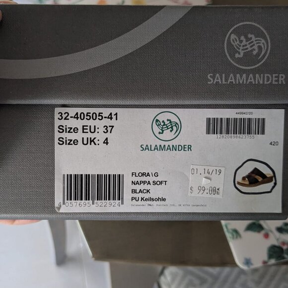 Salamander Sandals Black EU size 37, UK size 4 - Picture 3 of 3